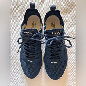 Blue Athletic Sneakers with Breathable Knit Fabric